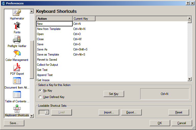 Setting the Keyboard Shortcuts  for Scribus